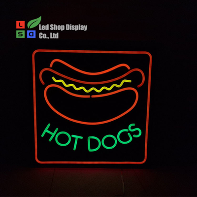 Hot Dog Özel LED Neon İşareti İçeride Seçilecek 12 Renkli DC 12V