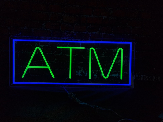 Banka ATM Özel LED Neon İşareti İç Dekorasyon Akrilik DC12V